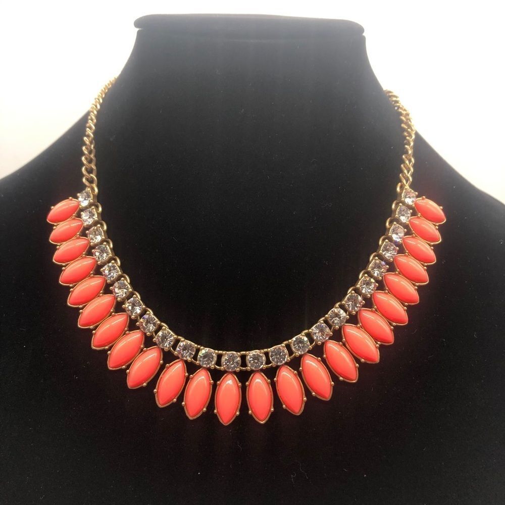 J. Crew 2 Layer Statement Necklace Crystals&Beads